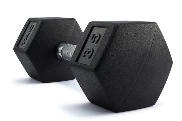 TAG Fitness Hex Rubber Encased Dumbbells