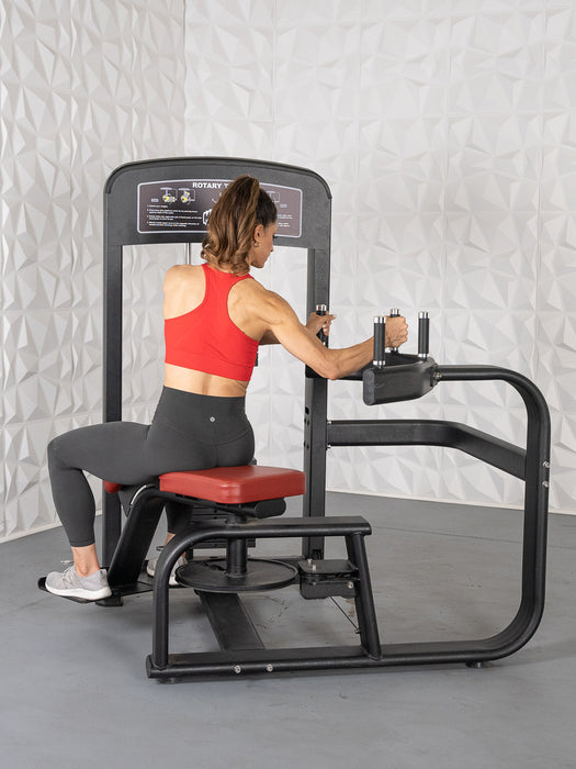 Elite Selectorized Rotary Torso - Muscle D Fitness - Commercial Adjustable Seated Pin Selectorized Oblique Trainer Rotary Torso Workout