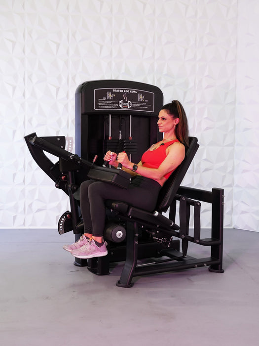 Muscle D Fitness - Elite Selectorized Seated Leg Curl - Commercial Adjustable Seated Pin Selectorized Leg Curl