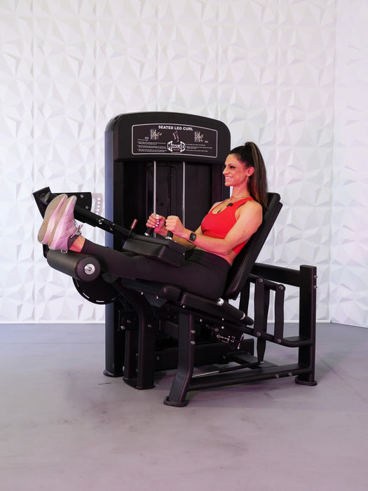 Muscle D Fitness - Elite Selectorized Seated Leg Curl - Commercial Adjustable Seated Pin Selectorized Leg Curl