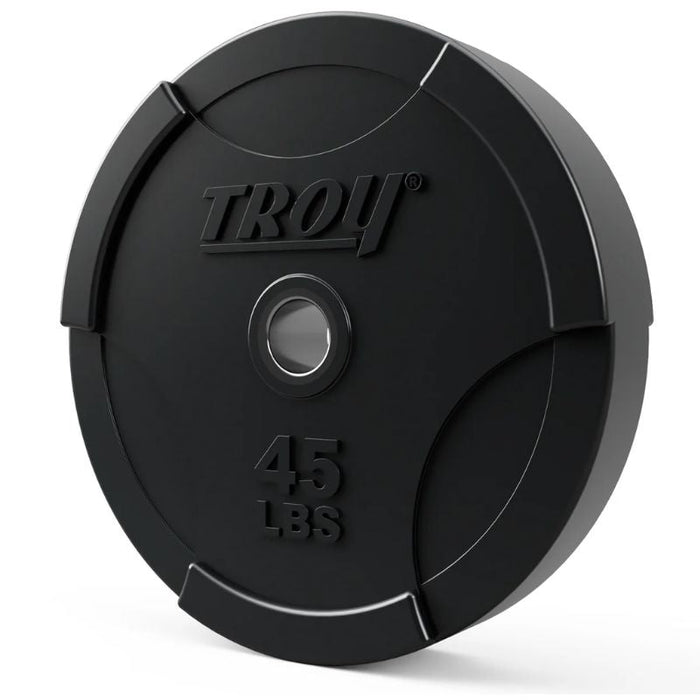 TROY BO-SBP Solid Black Bumper Plate with Steel Insert 45 lbs