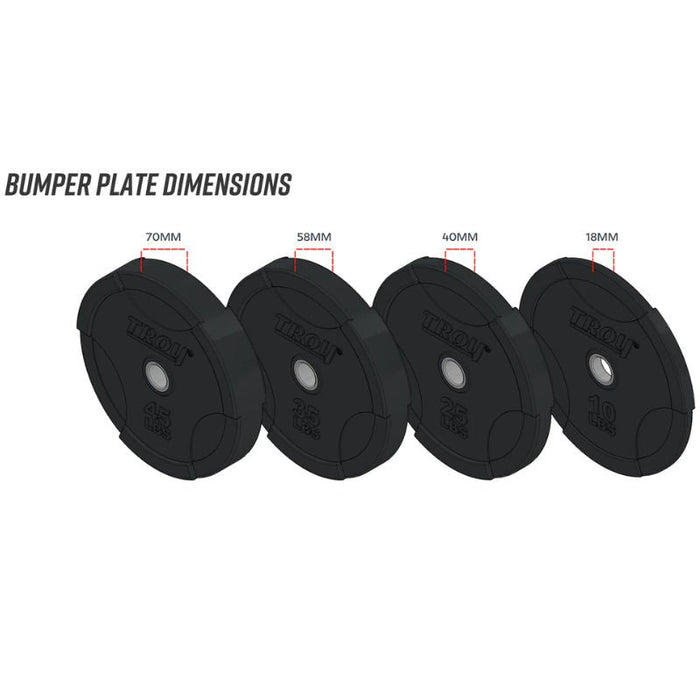 TROY Solid Black Bumper Plate with Steel Insert