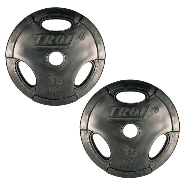 TROY GO-R Rubber Encased Olympic Grip Plate 35lbs Pair