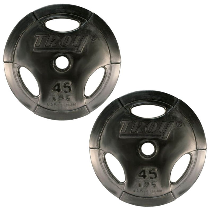 TROY GO-R Rubber Encased Olympic Grip Plate 45lbs Pair