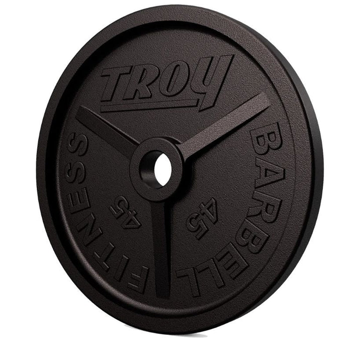 TROY Wide Flange Premium Grade Machined Olympic Plate Black