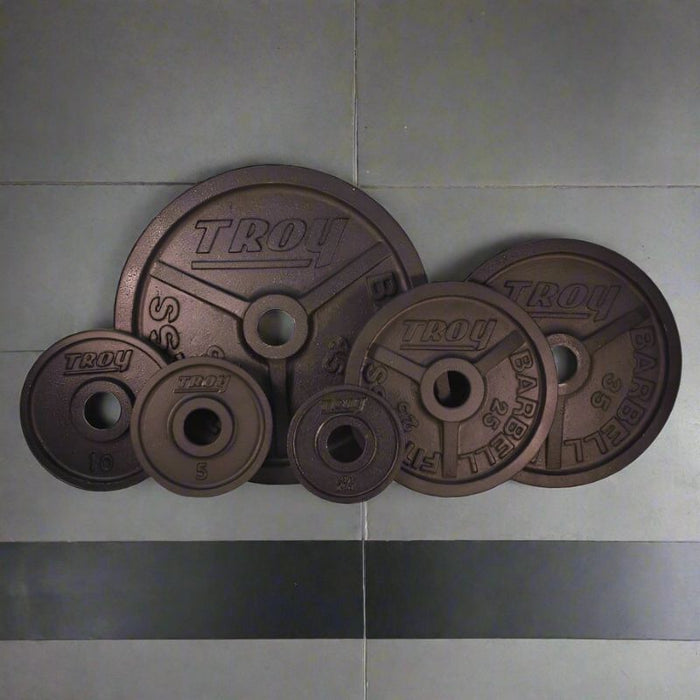 TROY Wide Flange Premium Grade Machined Olympic Plate Black