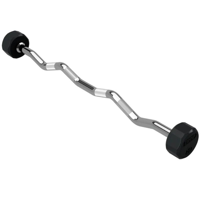 TROY 12-Sided Solid Rubber Curl Barbell