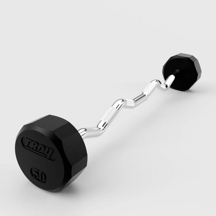 TROY 12-Sided Solid Rubber Curl Barbell