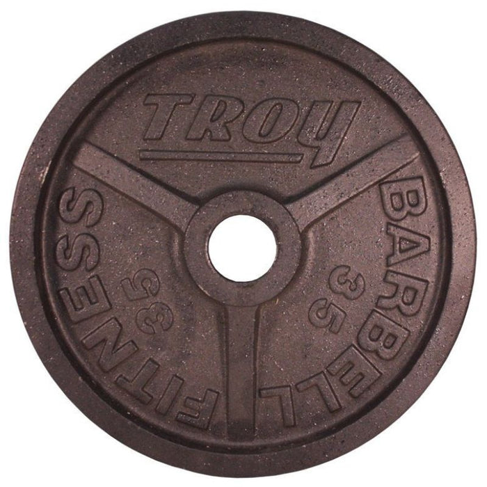 TROY Wide Flange Premium Grade Machined Olympic Plate Black Set