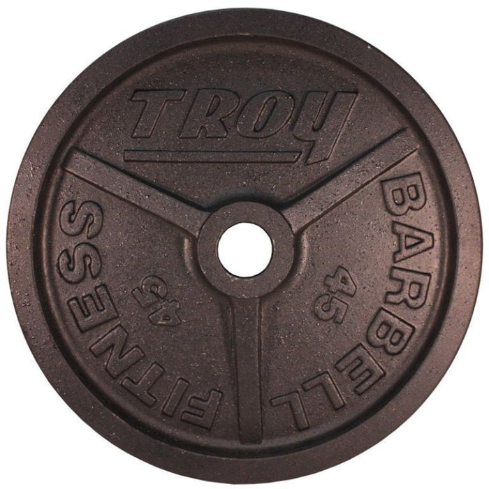 TROY Wide Flange Premium Grade Machined Olympic Plate Black Set