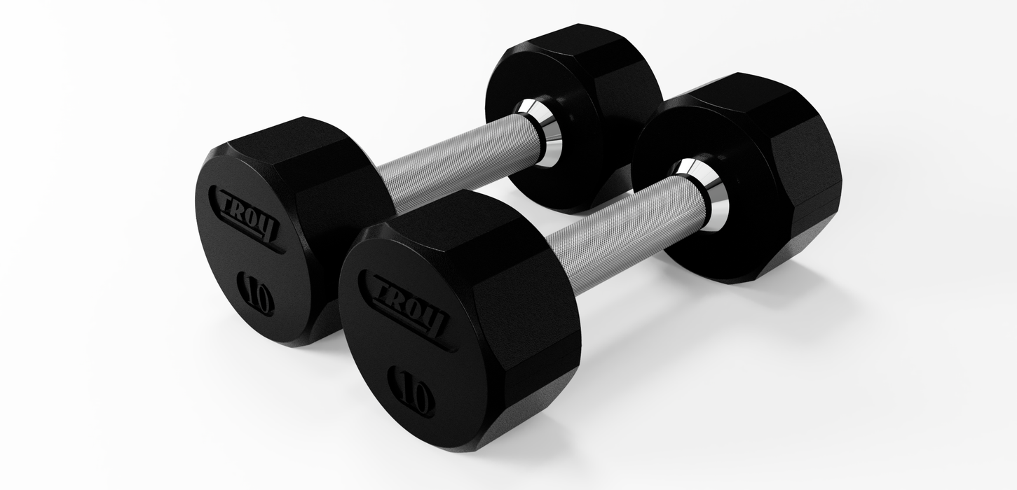 TROY 12 Sided Rubber Dumbbell