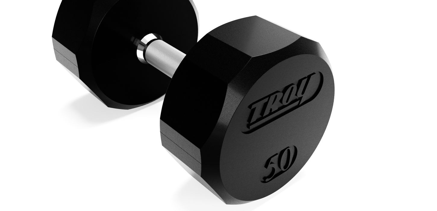 TROY 12 Sided Rubber Dumbbell