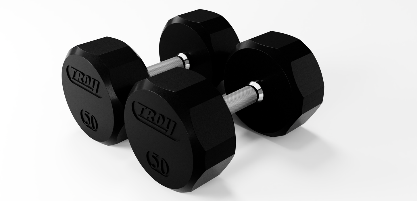 TROY 12 Sided Rubber Dumbbell