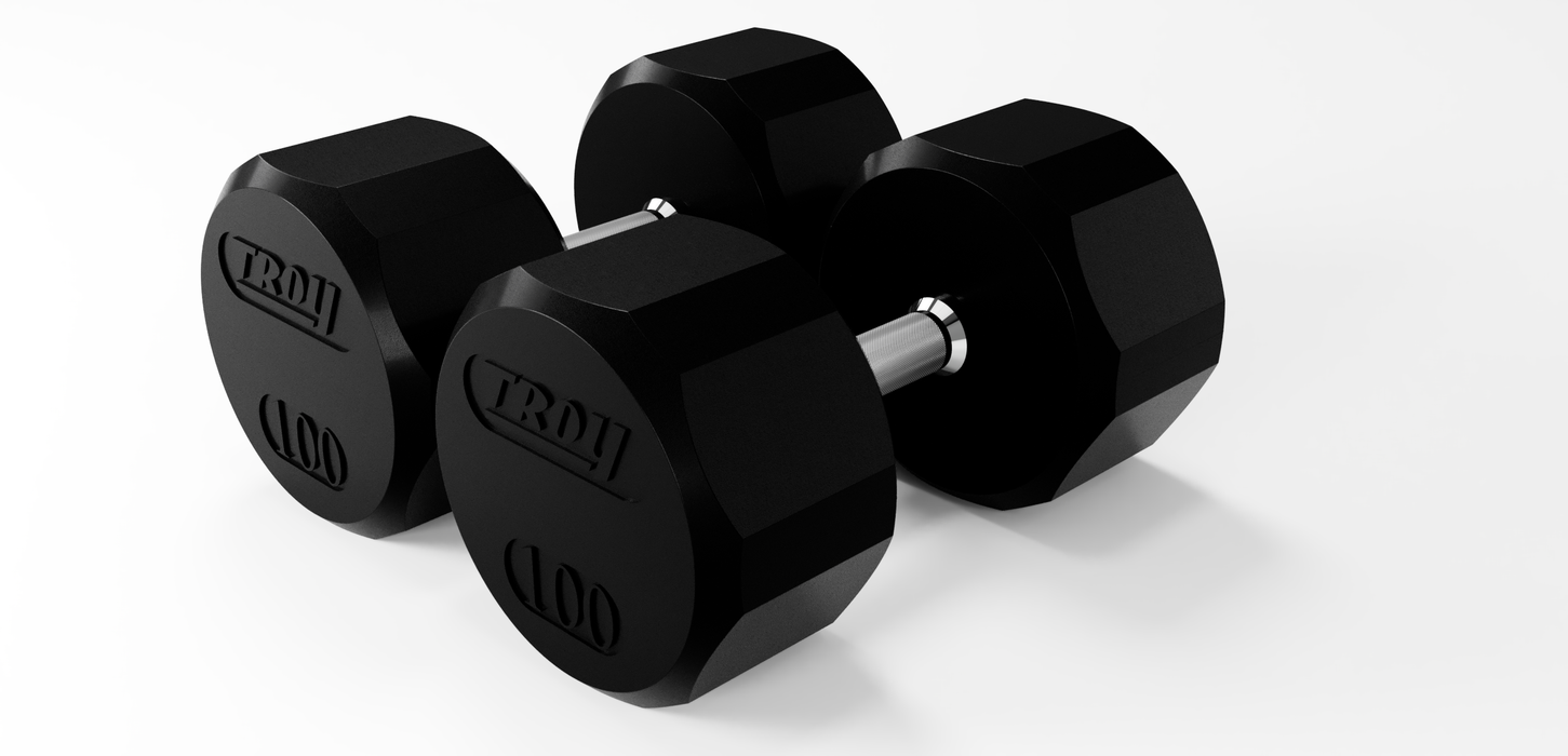 TROY 12 Sided Rubber Dumbbell