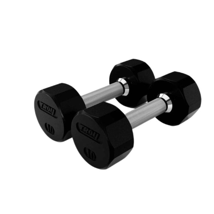Troy 12-Sided Rubber Encased Dumbbell Sets (5 lb Increments)