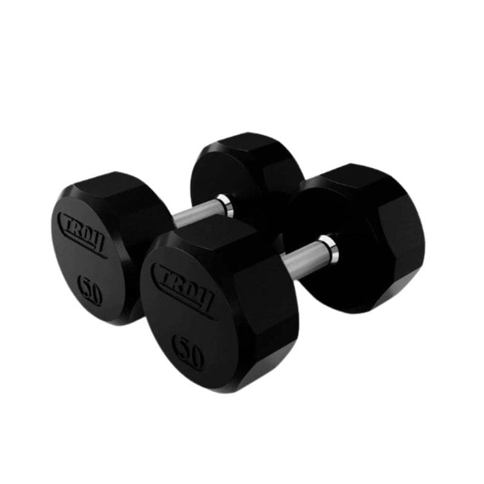 Troy 12-Sided Rubber Encased Dumbbell Sets (5 lb Increments)