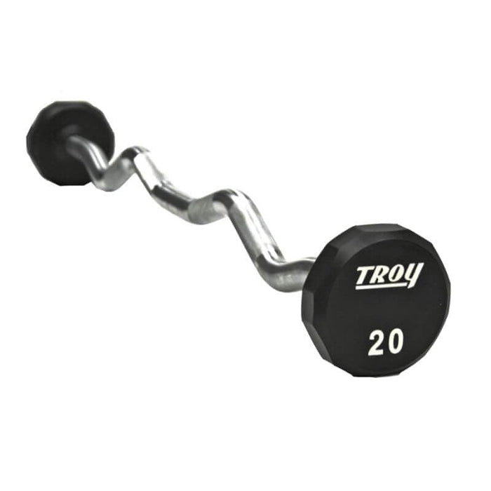 TROY 12-Sided Urethane Fixed Curl Barbell