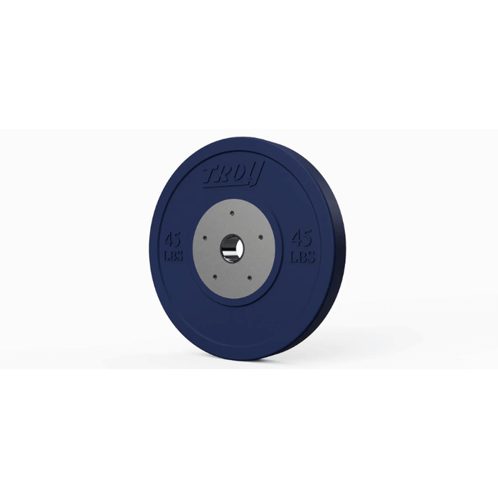 Troy Color Competion Bumper Plate 45lb Blue Angle