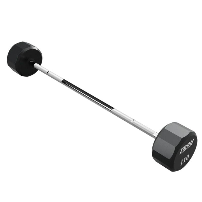 Troy 12-Sided Urethane Straight Barbell Set with Rack