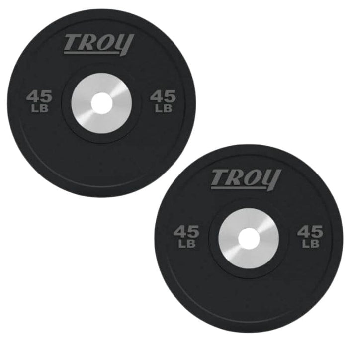 Troy BPO-SBP Performance Black Rubber Bumper Plate 45lbs Pair