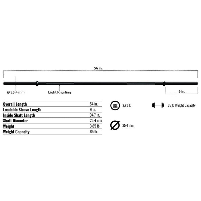 Troy Light Workout System Bar - Black