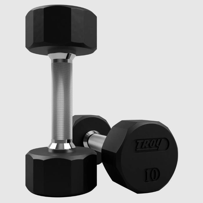 Troy 12-Sided Dumbbells & Rack Set