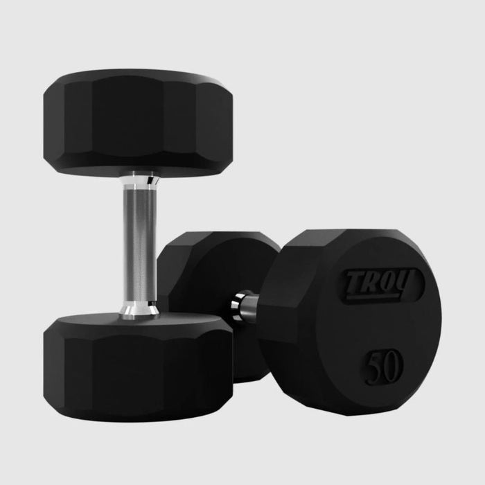 Troy 12-Sided Dumbbells & Rack Set