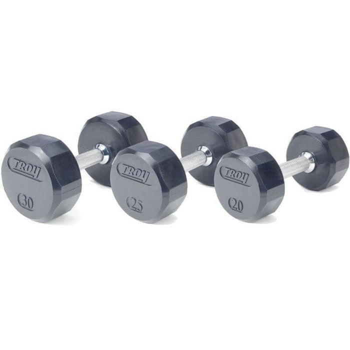 Troy 12-Sided Dumbbells with Vertical Rack