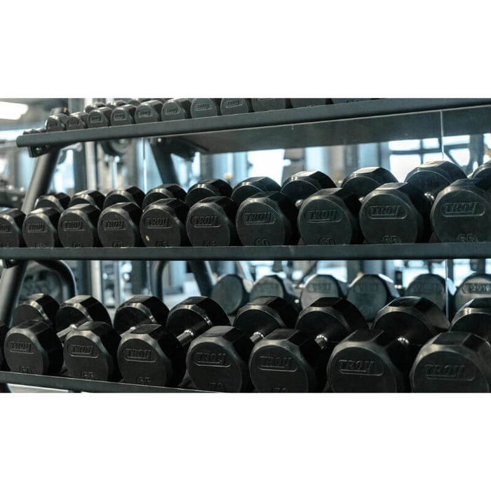 Troy 12-Sided Dumbbells & Rack Set