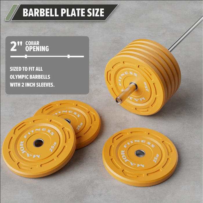 Major Fitness Low Bounce Bumper Plates Olympic Weight Plates Set