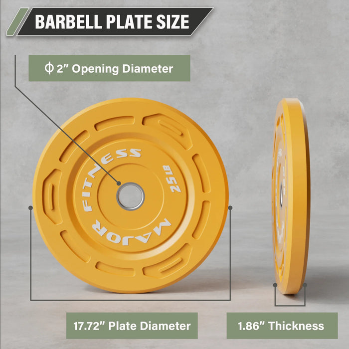 Major Fitness Low Bounce Bumper Plates Olympic Weight Plates Set