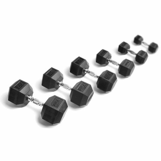 York Barbell 34090 Rubber Hex Dumbbell Set