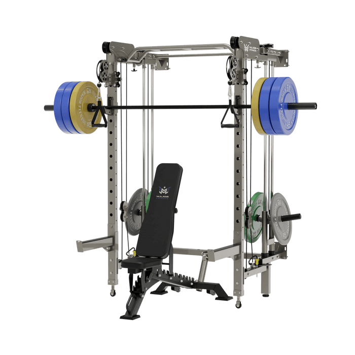 Major Fitness All-In-One Home Gym Folding Power Rack Package Lightning F35