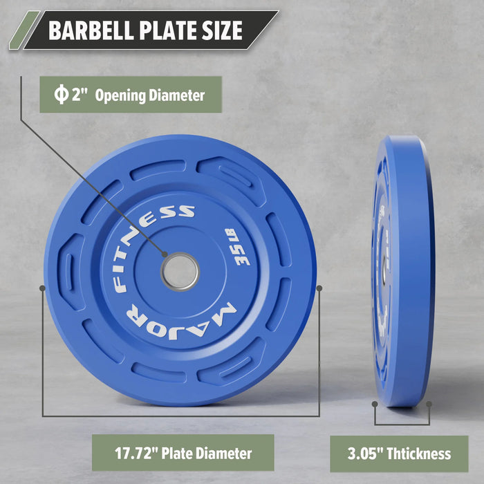 Major Fitness Low Bounce Bumper Plates Olympic Weight Plates Set
