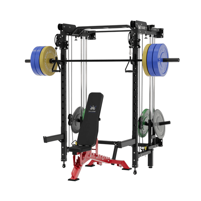 Major Fitness All-In-One Home Gym Folding Power Rack Package Lightning F35