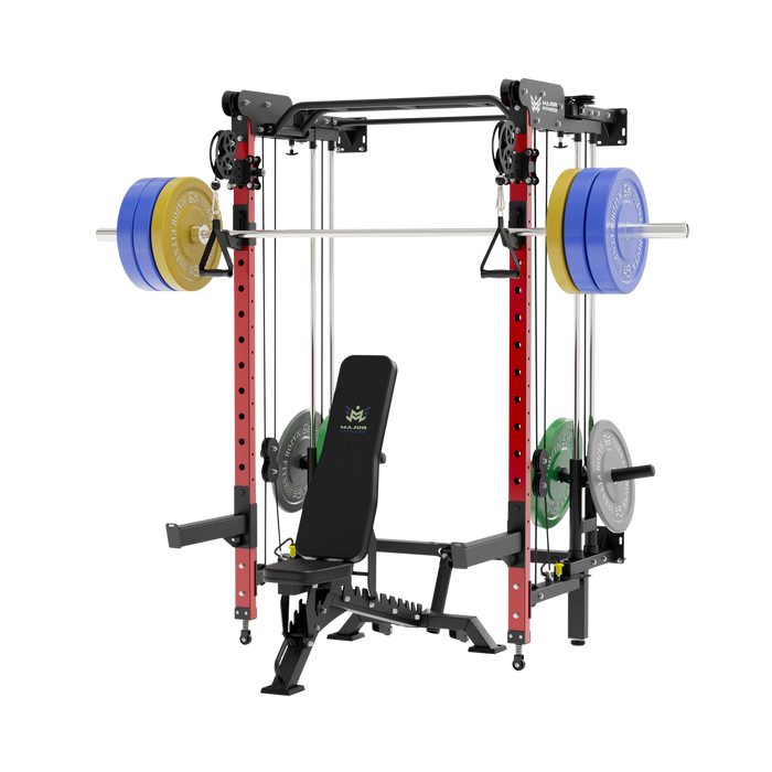Major Fitness All-In-One Home Gym Folding Power Rack Package Lightning F35