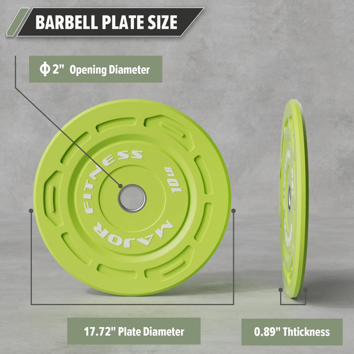 Major Fitness Low Bounce Bumper Plates Olympic Weight Plates Set
