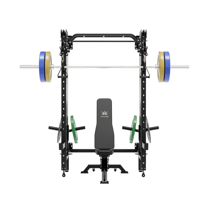 Major Fitness All-In-One Home Gym Folding Power Rack Package Lightning F35