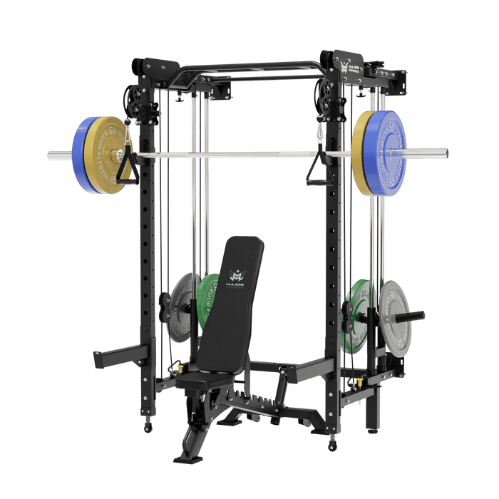 Major Fitness All-In-One Home Gym Folding Power Rack Package Lightning F35