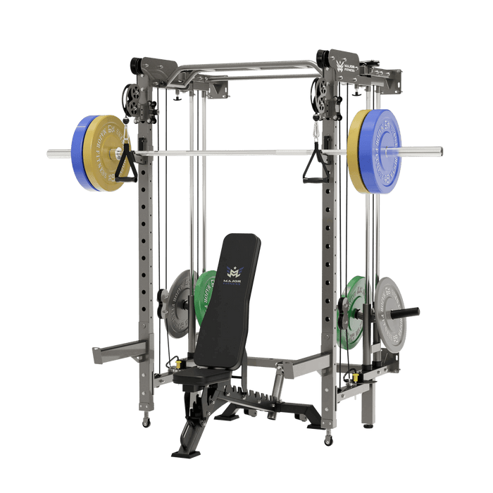 Major Fitness All-In-One Home Gym Folding Power Rack Package Lightning F35