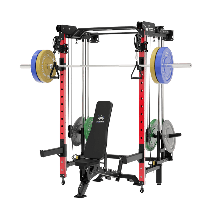 Major Fitness All-In-One Home Gym Folding Power Rack Package Lightning F35