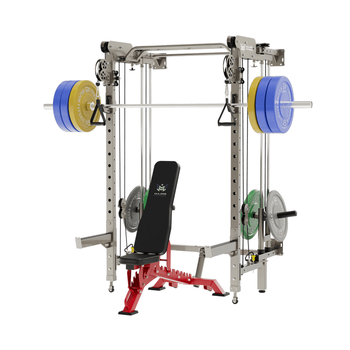 Major Fitness All-In-One Home Gym Folding Power Rack Package Lightning F35