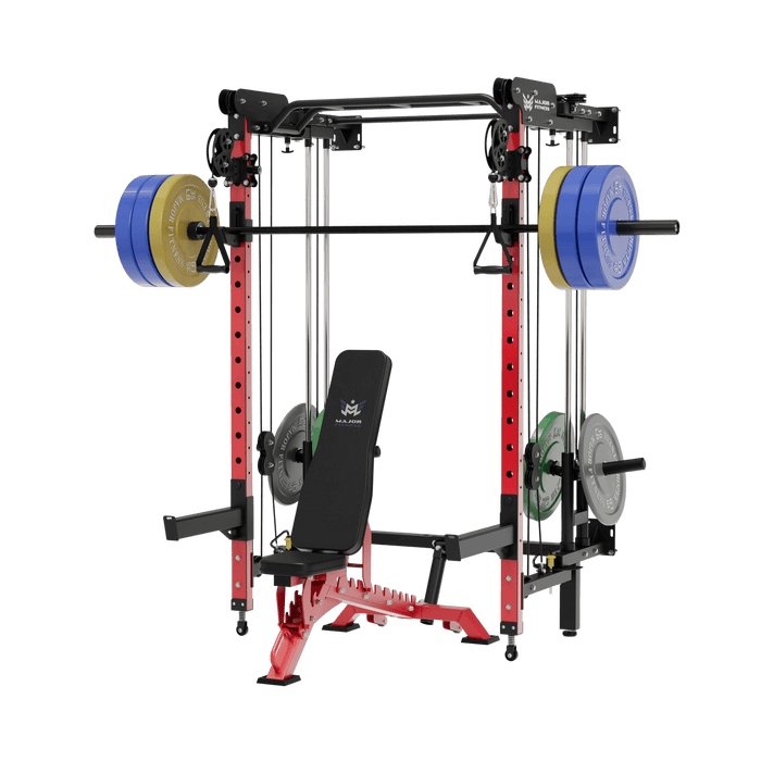 Major Fitness All-In-One Home Gym Folding Power Rack Package Lightning F35