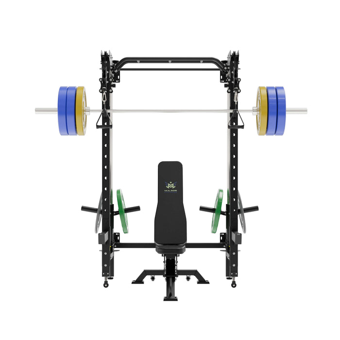 Major Fitness All-In-One Home Gym Folding Power Rack Package Lightning F35