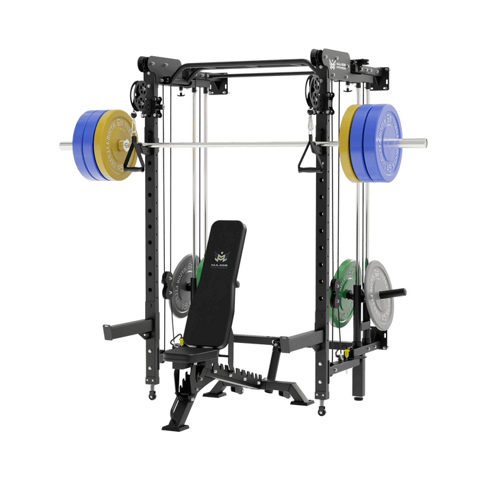 Major Fitness All-In-One Home Gym Folding Power Rack Package Lightning F35