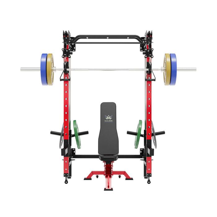 Major Fitness All-In-One Home Gym Folding Power Rack Package Lightning F35