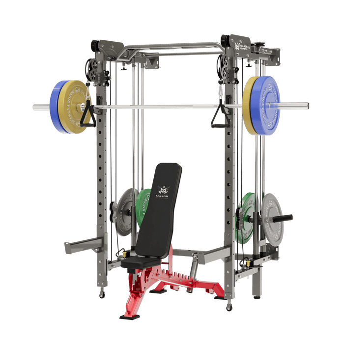 Major Fitness All-In-One Home Gym Folding Power Rack Package Lightning F35