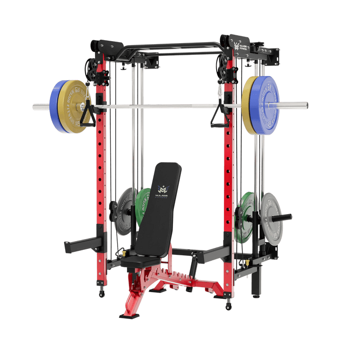 Major Fitness All-In-One Home Gym Folding Power Rack Package Lightning F35