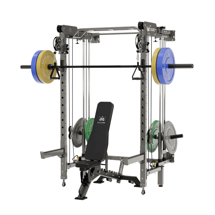 Major Fitness All-In-One Home Gym Folding Power Rack Package Lightning F35