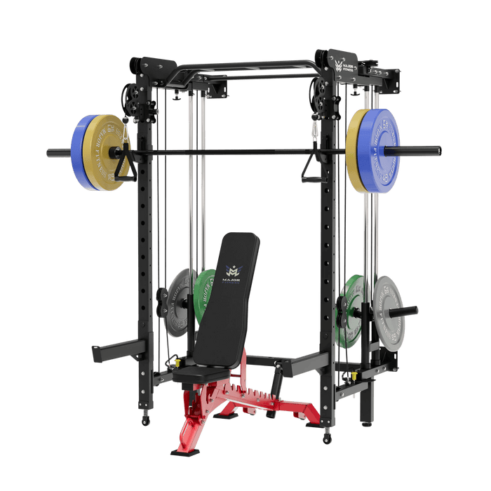 Major Fitness All-In-One Home Gym Folding Power Rack Package Lightning F35